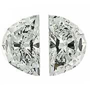 0.55 cttw Pair of Half Moon Diamonds : E / VS2